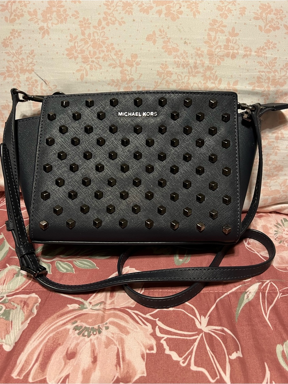 MICHAEL KORS Black Studded Crossbody
